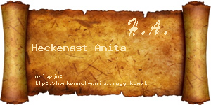 Heckenast Anita névjegykártya