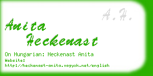 anita heckenast business card